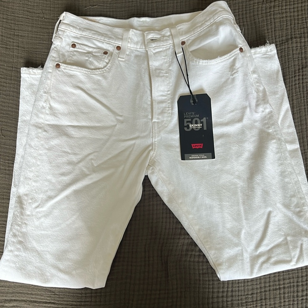 Levi’s 501 White Skinny Jean Pants NWT